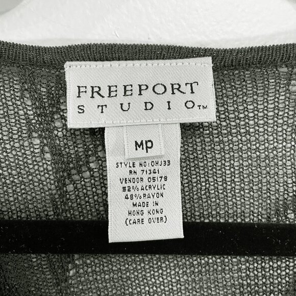 EUC Vintage Leaf Design Cardigan Dark Olive Freeport Studio MP - Picture 5 of 5